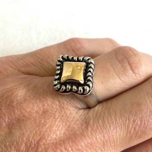 Joseph Esposito Sterling Silver 925 14K Yellow Gold Mixed Metal Ring Sz 6.75 - Picture 4 of 16